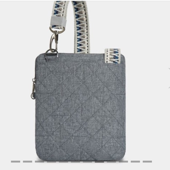 Travelon Boho Slim Crossbody Bag Gray Quilted Handbag Anti Theft Brand New‎ - Picture 9 of 11